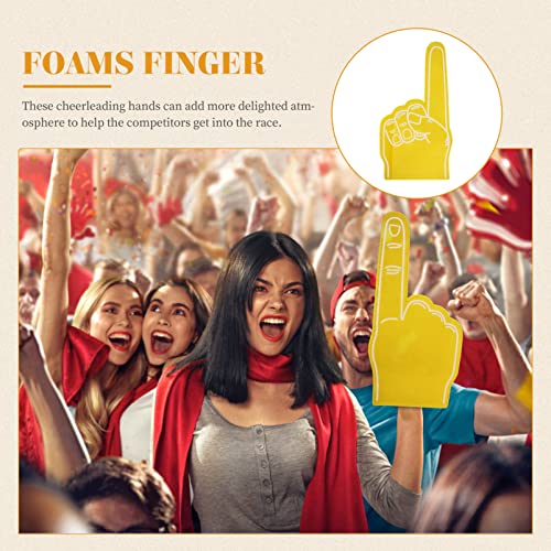 Homoyoyo 3PCS Foam Finger Cartoon Giant Cheering No. 1 Foam Finger for Sports Event Games Celebration Soccer Cheerleading Cheer Props(Yellow) - Image 2