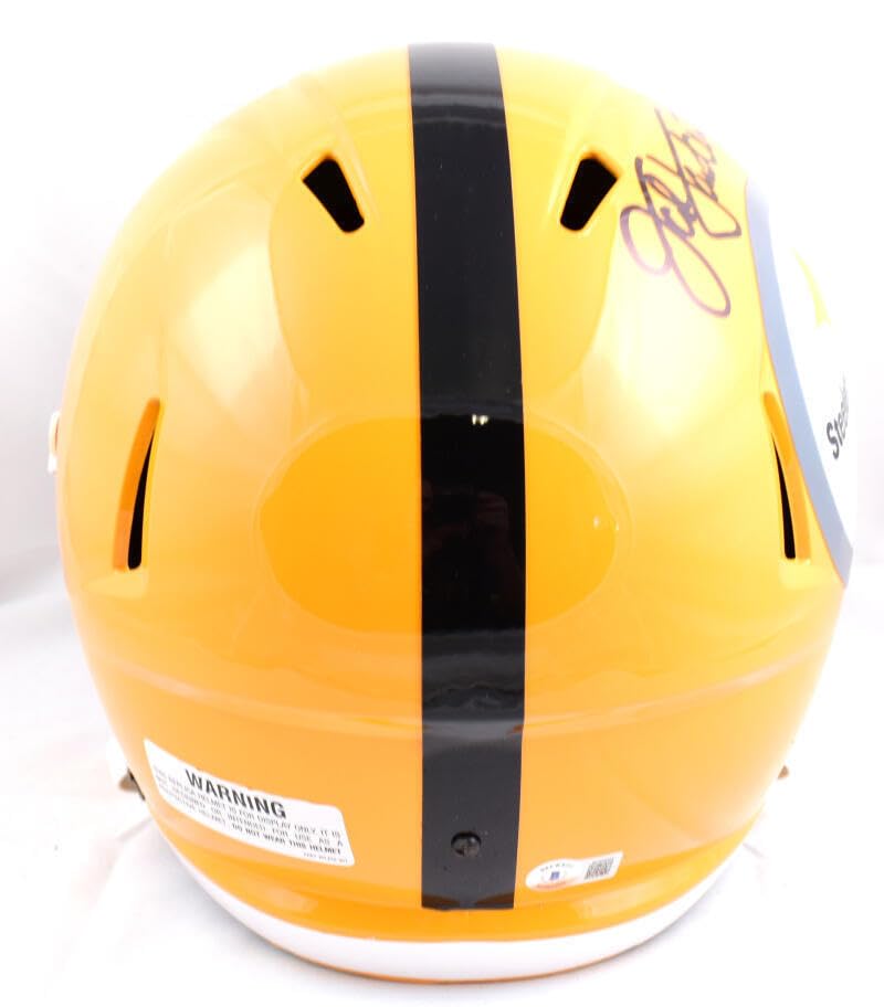 Jack Lambert Autographed Steelers F/S Gold Speed Helmet w/HOF-Becket W Hologram