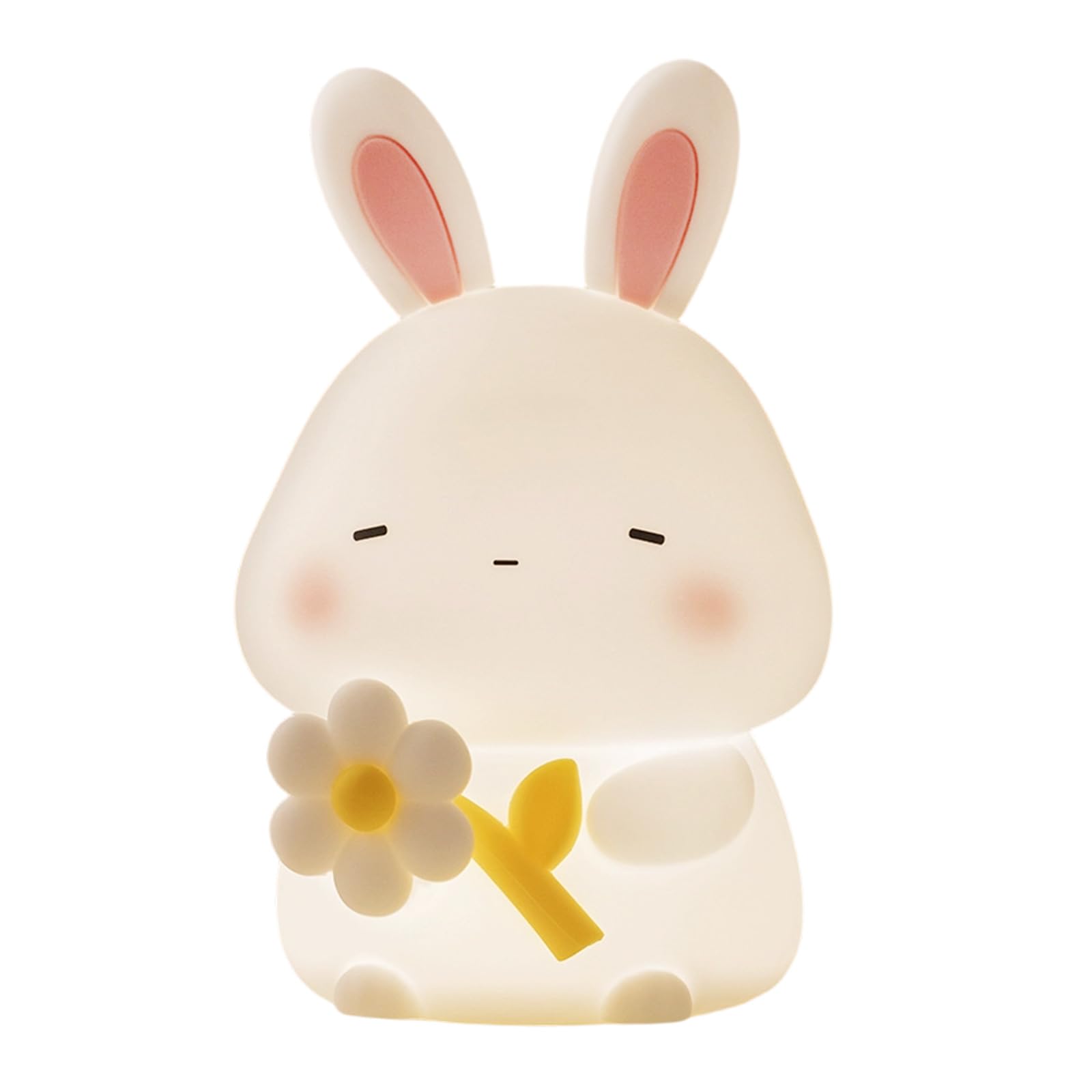 Kalttoy Rechargeable Silicone Lagomorph Night Light, Dimmable Bedside Lamp for Kids Adults Nursery Bedroom Enduring Present Silicone Night Light