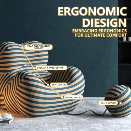 Memory Foam Floor Couch - Ergonomic Bubble Sofa, Modern Luxe Lazy Chair for Living Room & Bedroom, Cozy Single Leisure Seating, Stylish Red Design