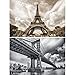 GREAT ART Set de 2 Posters XXL - Emblemática Torre Eiffel y Puente de Brooklyn - París en Francia Nueva York en EE. UU. Estilo Industrial Cuadro decoración de Pared (140 x 100 cm)