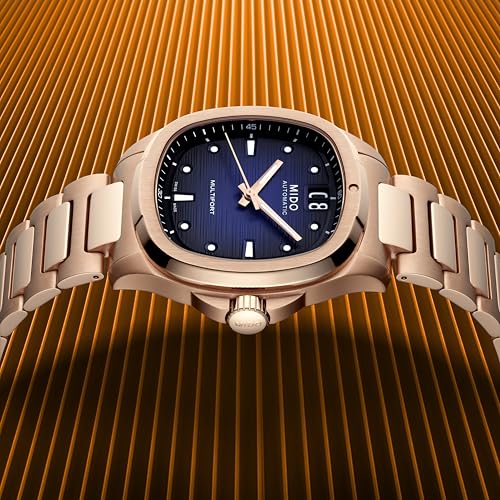 Image of MIDO Multifort TV Big Date - Swiss Automatic Watch for Men - 40mm Case with Transparent Caseback