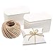 50 Scatoline Portaconfetti In Carta Kraft Con Corda Di Canapa - Bomboniere Rettangolari 5x5x5 Cm Per Matrimoni, Comunioni, Battesimi E Feste - 4