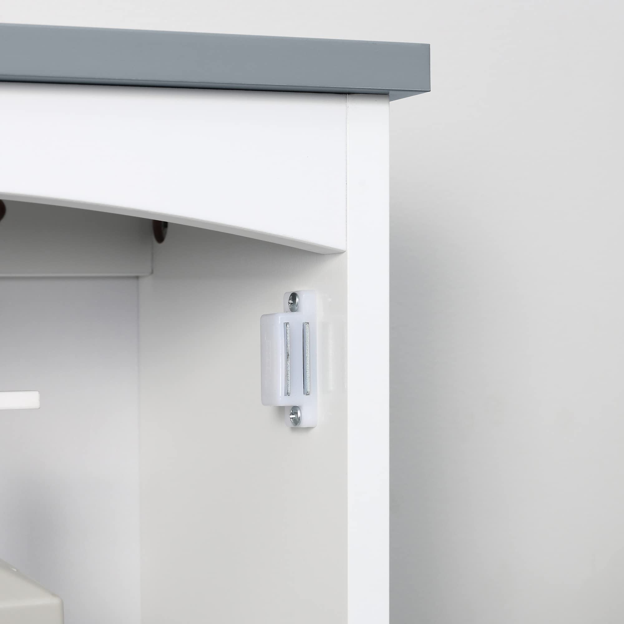 kleankin Meuble WC Suspendu Armoire à Pharmacie Murale Armoire Salle de Bain Rangement avec Porte et étagère réglable - 41 x 18,5 x 52 cm - MDF - Blanc