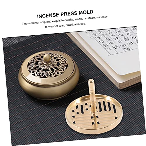 DECHOUS 2pcs Ash Press Chinese Incense Burner Kit Kats in Bulk Yoga Accessories Brass Chinese