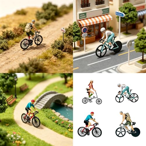 Statue de cyclisme en résine miniature pour déco de table
