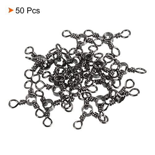 PATIKIL 3 Way Swivel, 50Pcs 22lb Stainless Steel Cross Line Terminal Tackle for Saltwater Freshwater Fishing Black - Image 3