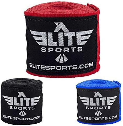 Elite Sports Boxing Hand Wraps for Kickboxing, Muay Thai, MMA Professional 180 inch handwraps for Men & Women