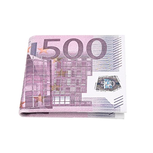 TrendsBlue Premium 500 Euro Bill Currency Money Print PU Leather Bifold Wallet3