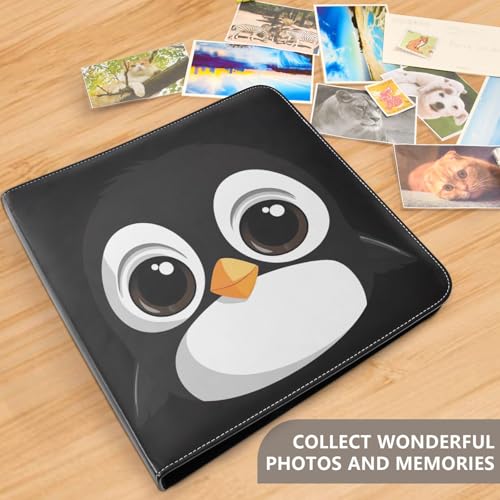 Álbum de fotos adhesivo DIY álbum de recortes lindo con pingüino, archivadores de 3 anillos, libro de fotos 40 páginas 8x10 para recuerdos miniatura 5