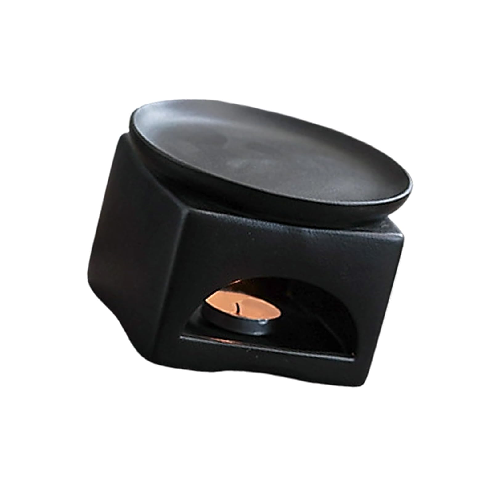 Kalttoy Black Ceramic Tealight Holder, Oil Burners For Scented Oil, Tealight Waxes Warmer Decoration Bedroom, Living Room Decors Waxes Warmer
