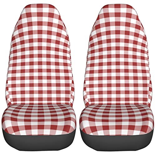 Foruidea Calvin Gingham Check Red Seat Covers