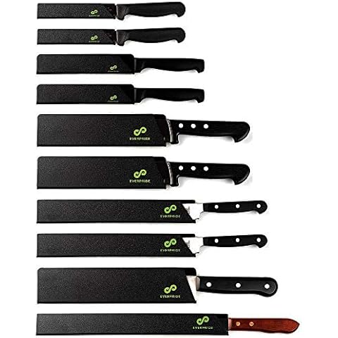 EVERPRIDE Chef Knife Sheath Set (10-Piece Set) Universal Blade Edge Cover Guards for Chef’s and Kitchen Knives – Durable, BPA-Free, Felt Lined, Sturdy ABS Plastic – Knives Not Included Cover