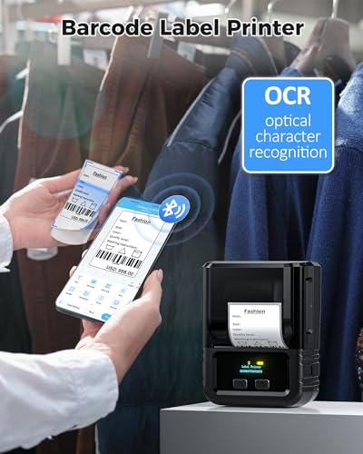 Itari M120 Etikettendrucker - Bluetooth-Etikettendrucker Thermoetikettierer Aufkleber Druckgröße 20-50 mm, Wireless Labeldrucker kompatibel mit Handys und PCs (Schwarz, mit 1 Rolle Etiketten)