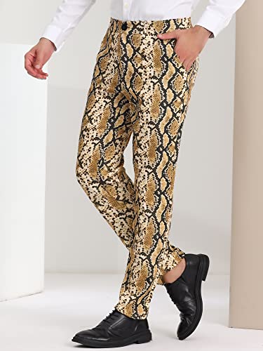 Lars Amadeus Men's Animal Printed Pants Flat Front Party Prom Dress Pants2