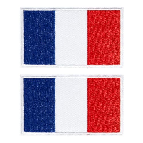 ZEBKEL Patch Drapeau France Scratch, Écusson Brodé France, 2 Pièces