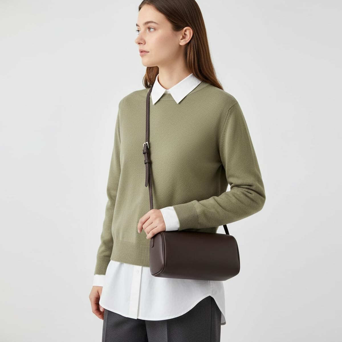 Women’s Suede Leather Shoulder Bag, Small Retro Crossbody Bag with Adjustable Strap, Underarm Purse Handbag for Daily Use - Image 2