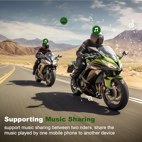 Novamente Q8 Motorcycle Bluetooth Headset, Upgraded Mesh 3.0 Intercom System with Music Sharing and IP67 Waterproof for 6 Riders Group Talking - image 2