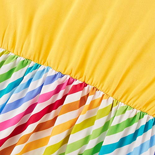 12-13T Girls Pockets Dresses Long Sleeves Winter Dress For Kids Cute Maxi Dress Fun Pattern Big Girls Colorful Stripe Long Swing Dresses Cinched-waist Classical Dresses With Pocket For Teenager