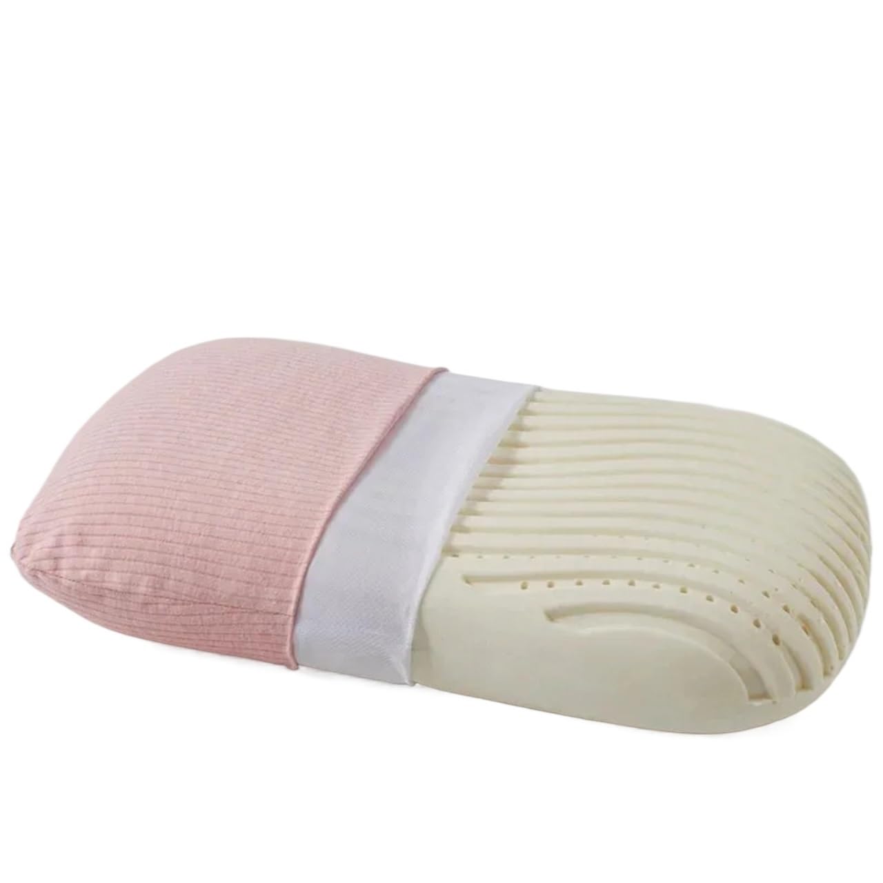 CSSHNL Latex Pillow Natural Latex Pillow Cervical Vertebrae Health Care Orthopedic Anti-Snore Massage Natural Latex Sleeping Pillow(Pink)