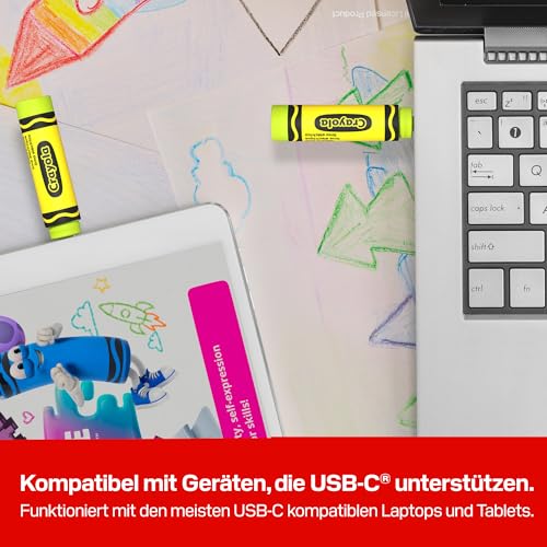 SANDISK Crayola USB-C Flash-Laufwerk 128 GB (bis zu 300MB/s lesen, USB 3.2 Gen 1, SANDISK app, für Smartphones… – Ansicht 2