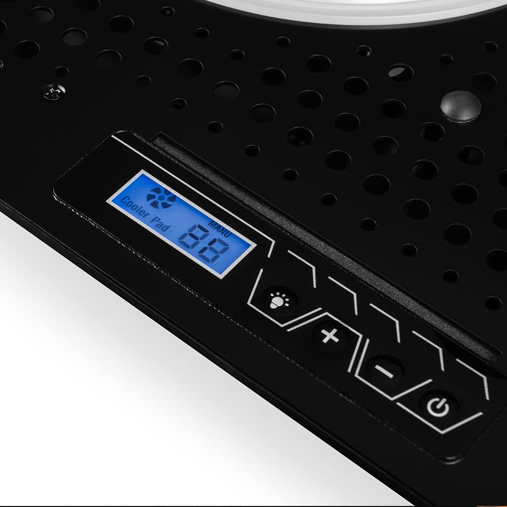 MODECOM MC-CF18 RGB Silent Fan. Quiet RGB LED Laptop Cooling pad. for laptops up to 18” with Two Silent Fans.