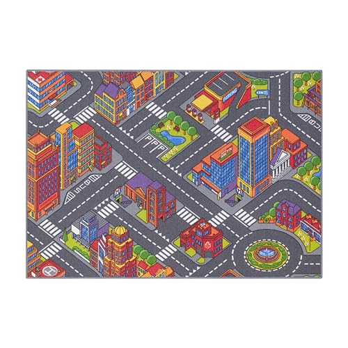 Carpet Studio Teppich Kinderzimmer 95x133cm, Kinderteppich, Spielteppich Straße Jungen & Mädchen,...