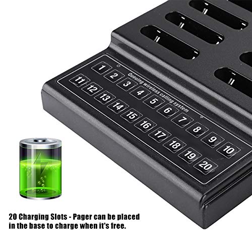 SU-68G Wireless Pager System, 1 km Drahtloses Restaurant Calling System mit 20 Pager, 3 Vibrations-/Ton-/Lichtanzeigemodi für Restaurant Cafeteria Schnellimbiss(20 Pager) - Image 6