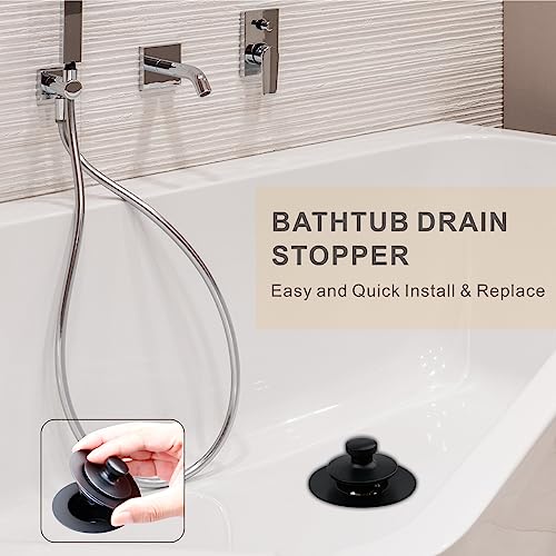 Snapklik.com : Black Universal Bathtub Drain Stopper Lift And Turn ...