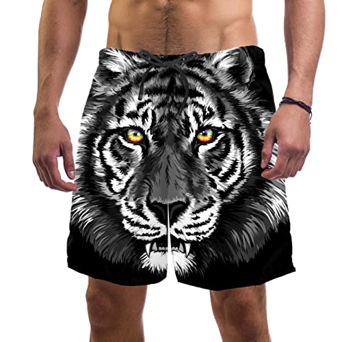 Maillots de bain pour hommes JDEZ short de plage tête de tigre pour vos vacances