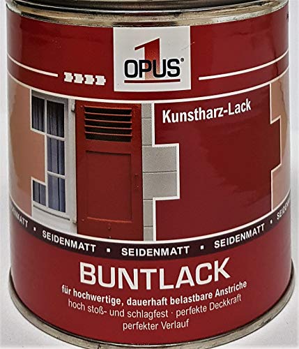 Preisvergleich Produktbild Opus1 Buntlack SEIDENMATT 375ml KUNSTHARZLACK stoßfest Farben Lack
