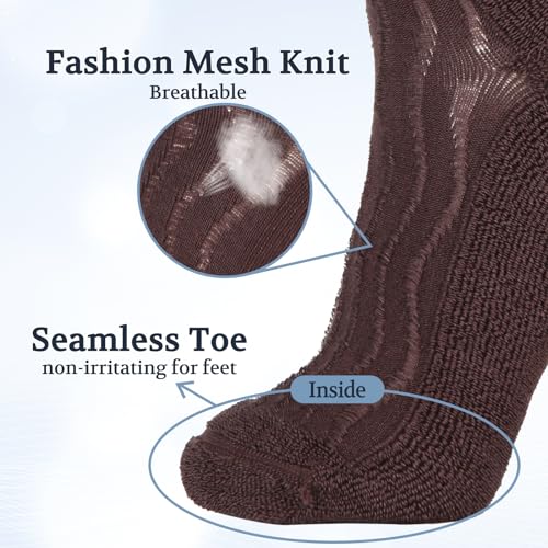 Image of +MD Bamboo Viscose Ankle Diabetic Socks for Men & Women, 6 Pairs, Soft Cushioned, Non-Binding Loose Top, Extra Wide