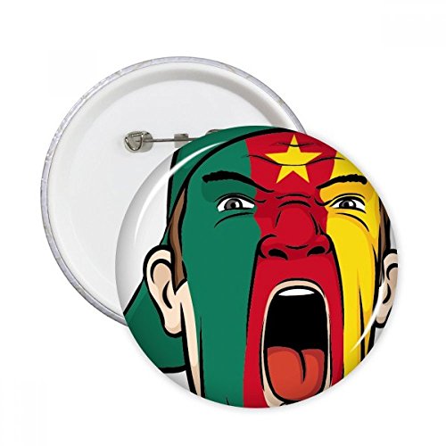 Badge Cameroun broche ronde drapeau national multicolore décoration vêtement sac chapeau