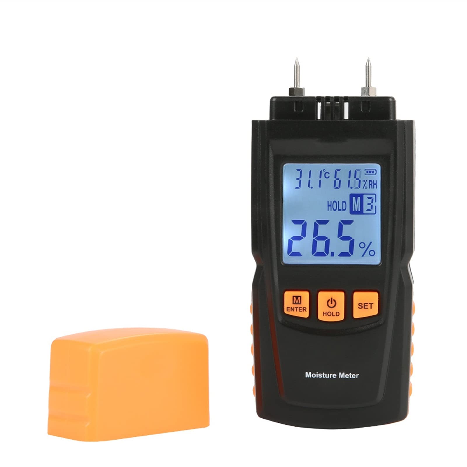 Mmhhhg One Color Moisture Meter, Digital Moisture Meter Wood Moisture Detector Pin Type Portable Tester