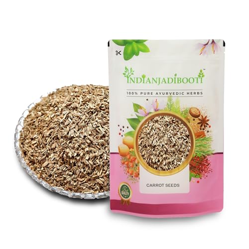 Image of IndianJadiBooti Edible Carrot Seeds | For Good Skin Health & Immunity Benefits - Gajar ke Beej for Eating- Daucus carota | 400 Grams