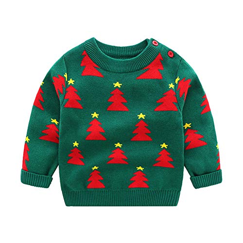 Suéter unissex DQCUTE para bebês meninos e meninas tricotado para festa de Natal quente em algodão,