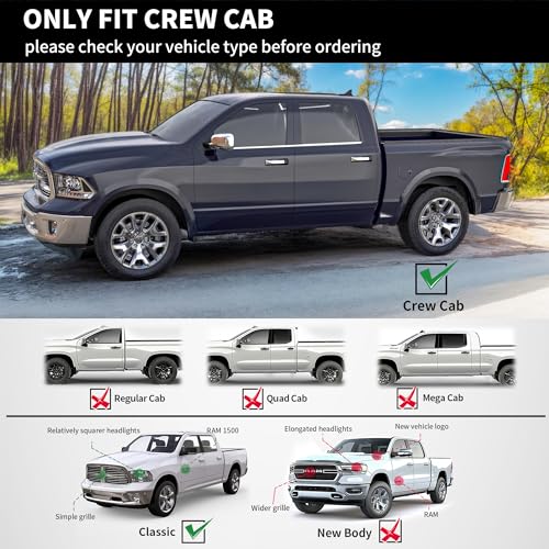 image for YITAMOTOR 6 Inches Running Boards Compatible with 2009-2018 Dodge Ram 