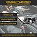 Dasbecan Halogen Headlight Compatible With Kia Soul 2014-2019 Left+Right Side Headlights Assembly Chrome Housing Replaces# 92101B2270 92102B2270 KI2502167 KI2503167