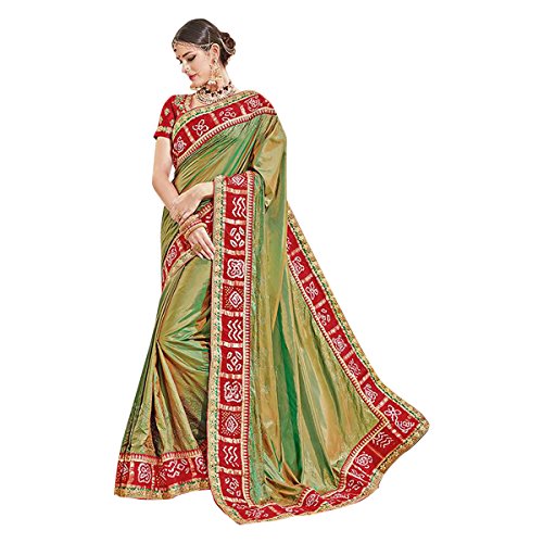 Sari vert brodé Jari idéal pour briller lors d'une fête de mariage ou grande réception