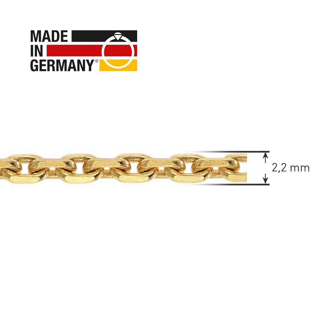 trendor Kette für Anhänger 925 Silber Vergoldet 2,2 mm breit 36-60 cm 31230
