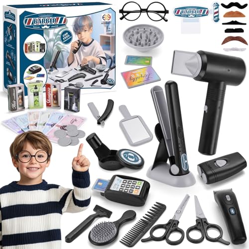 KIMIGO Friseur Set Kinder,Friseurkoffer Kit,Kinder Friseursalon Set,Gerade...