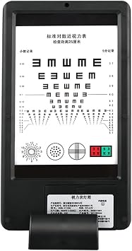 LED Double-Sided Vision Chart Light Box, LED Double-Sided Vision Chart with Brightness 80-320 Cd/m2, Base, 5 Visual Targets, Double-Sided Display, for Eye Exams, Hospitals and Optical Shops