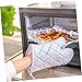 ULTECHNOVO 2pcs Heat-Resistant Oven Gloves Thick Cotton Anti-scalding Mitts with Non-Slip Grip for Baking and Cooking and Odorless Kitchen Tool Silver