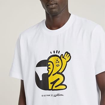G-STAR Uomo Old Skool Logo T-Shirt, Beige (dk brick D25967-C812-1214), XS