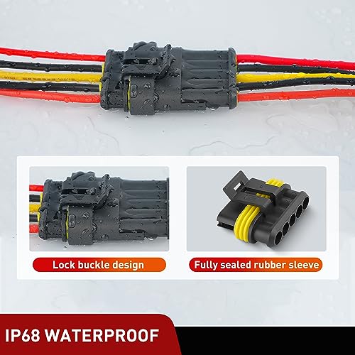 Image of Nilight 220PCS 5 Pin Electrical Connector ‎Plug with Male Female Terminals