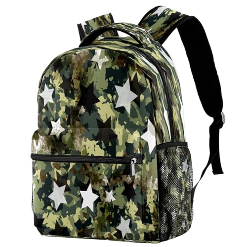 Sac à dos étoiles sur fond vert militaire pour femmes et ados