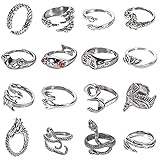 set anillos dorados Amplia Aplicación: Está buscando joyas punk adecuadas tanto para uso formal como diario para diversas ocasiones, como fiestas temáticas, uso diario, citas o para adaptarse a su estilo diario.