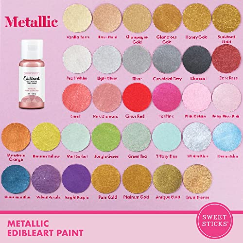 Image of Sweet Sticks Edible Art Decorative Cake Paint 0.5 Ounce (15 Milliliters), Metallic Pink Diamond