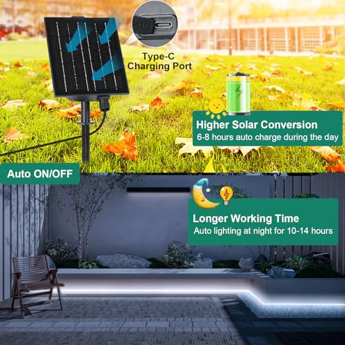 Tira LED solar 32.8ft impermeable IP68 color blanco frío miniatura 7