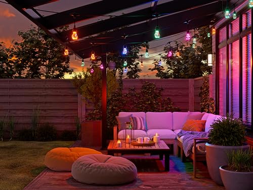 Matter Essentials, Catena Luminosa Esterno Starter Kit 15M LED RGBICW - Luci Led 16M Colori, IP65 Impermeabile, 20 Lampadine LED, WiFi Bluetooth & Matter, Adatto per Giardino Balcone Gazebo - Illuminazione - Immagine 3